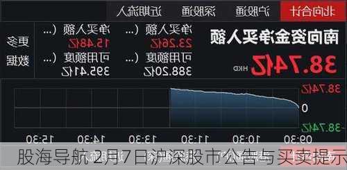 股海导航 2月7日沪深股市公告与买卖提示-第1张图片-